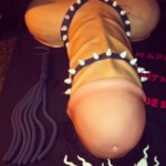 Texas-Purple-studded-dick-whip-studs-Cumming-out-shaped-sexy-cake