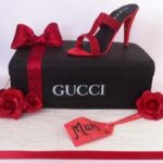 Designer-Custom-Gucci-Shoe-Box-Red-Flower-Adult-Cake